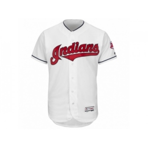 Men's Cleveland Indians Majestic Balnk White Flexbase Authentic Collection Team Jersey