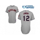 Men's Majestic Cleveland Indians #12 Francisco Lindor Authentic Grey Road Cool Base MLB Jersey