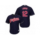 Men's Majestic Cleveland Indians #12 Francisco Lindor Authentic Navy Blue Alternate 1 Cool Base MLB Jersey