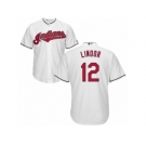 Men's Majestic Cleveland Indians #12 Francisco Lindor Authentic White Home Cool Base MLB Jersey