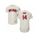 Men's Majestic Cleveland Indians #14 Larry Doby Cream Flexbase Authentic Collection MLB Jersey