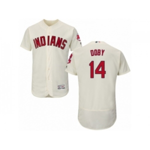 Men's Majestic Cleveland Indians #14 Larry Doby Cream Flexbase Authentic Collection MLB Jersey