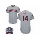 Men's Majestic Cleveland Indians #14 Larry Doby Grey 2016 World Series Bound Flexbase Authentic Collection MLB Jersey