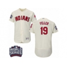 Men's Majestic Cleveland Indians #19 Bob Feller Cream 2016 World Series Bound Flexbase Authentic Collection MLB Jersey