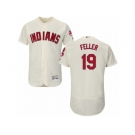 Men's Majestic Cleveland Indians #19 Bob Feller Cream Flexbase Authentic Collection MLB Jersey