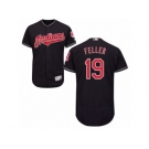 Men's Majestic Cleveland Indians #19 Bob Feller Navy Blue Flexbase Authentic Collection MLB Jersey