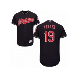 Men's Majestic Cleveland Indians #19 Bob Feller Navy Blue Flexbase Authentic Collection MLB Jersey