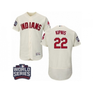 Men's Majestic Cleveland Indians #22 Jason Kipnis Cream 2016 World Series Bound Flexbase Authentic Collection MLB Jersey