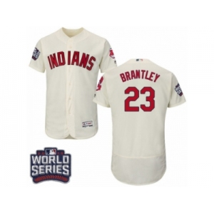 Men's Majestic Cleveland Indians #23 Michael Brantley Cream 2016 World Series Bound Flexbase Authentic Collection MLB Jersey