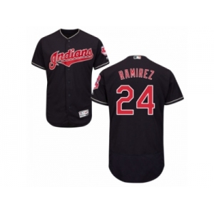 Men's Majestic Cleveland Indians #24 Manny Ramirez Navy Blue Flexbase Authentic Collection MLB Jersey