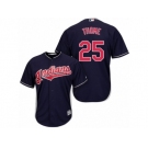 Men's Majestic Cleveland Indians #25 Jim Thome Authentic Navy Blue Alternate 1 Cool Base MLB Jersey