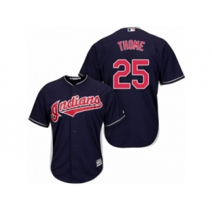 Men's Majestic Cleveland Indians #25 Jim Thome Authentic Navy Blue Alternate 1 Cool Base MLB Jersey