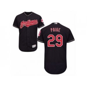 Men's Majestic Cleveland Indians #29 Satchel Paige Navy Blue Flexbase Authentic Collection MLB Jersey