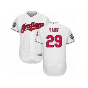 Men's Majestic Cleveland Indians #29 Satchel Paige White 2016 World Series Bound Flexbase Authentic Collection MLB Jersey