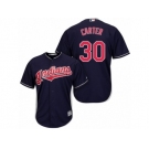 Men's Majestic Cleveland Indians #30 Joe Carter Replica Navy Blue Alternate 1 Cool Base MLB Jersey