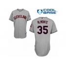 Men's Majestic Cleveland Indians #35 Abraham Almonte Authentic Grey Road Cool Base MLB Jersey