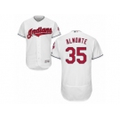 Men's Majestic Cleveland Indians #35 Abraham Almonte White Flexbase Authentic Collection MLB Jersey