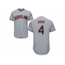 Men's Majestic Cleveland Indians #4 Juan Uribe Grey Flexbase Authentic Collection MLB Jersey