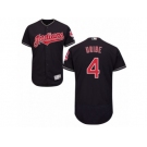 Men's Majestic Cleveland Indians #4 Juan Uribe Navy Blue Flexbase Authentic Collection MLB Jersey