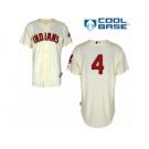 Men's Majestic Cleveland Indians #4 Juan Uribe Replica Cream Alternate 2 Cool Base MLB Jersey