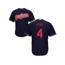 Men's Majestic Cleveland Indians #4 Juan Uribe Replica Navy Blue Alternate 1 Cool Base MLB Jersey