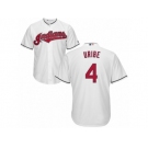 Men's Majestic Cleveland Indians #4 Juan Uribe Replica White Home Cool Base MLB Jersey