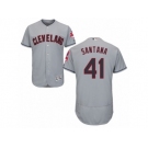 Men's Majestic Cleveland Indians #41 Carlos Santana Grey Flexbase Authentic Collection MLB Jersey