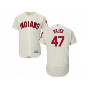 Men's Majestic Cleveland Indians #47 Trevor Bauer Cream Flexbase Authentic Collection MLB Jersey