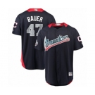 Men's Majestic Cleveland Indians #47 Trevor Bauer Game Navy Blue American League 2018 MLB All-Star MLB Jersey