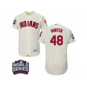 Men's Majestic Cleveland Indians #48 Tommy Hunter Cream 2016 World Series Bound Flexbase Authentic Collection MLB Jersey