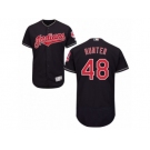 Men's Majestic Cleveland Indians #48 Tommy Hunter Navy Blue Flexbase Authentic Collection MLB Jersey