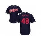 Men's Majestic Cleveland Indians #48 Tommy Hunter Replica Navy Blue Alternate 1 Cool Base MLB Jersey