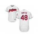 Men's Majestic Cleveland Indians #48 Tommy Hunter White Flexbase Authentic Collection MLB Jersey