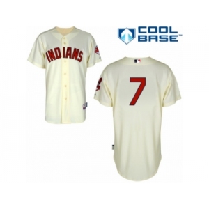 Men's Majestic Cleveland Indians #7 Kenny Lofton Authentic Cream Alternate 2 Cool Base MLB Jersey