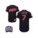 Men's Majestic Cleveland Indians #7 Kenny Lofton Navy Blue 2016 World Series Bound Flexbase Authentic Collection MLB Jersey