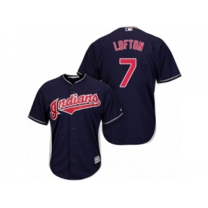 Men's Majestic Cleveland Indians #7 Kenny Lofton Replica Navy Blue Alternate 1 Cool Base MLB Jersey