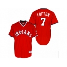 Men's Majestic Cleveland Indians #7 Kenny Lofton Replica Red 1978 Turn Back The Clock MLB Jersey