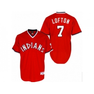 Men's Majestic Cleveland Indians #7 Kenny Lofton Replica Red 1978 Turn Back The Clock MLB Jersey