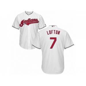 Men's Majestic Cleveland Indians #7 Kenny Lofton Replica White Home Cool Base MLB Jersey