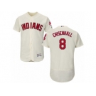 Men's Majestic Cleveland Indians #8 Lonnie Chisenhall Cream Flexbase Authentic Collection MLB Jersey