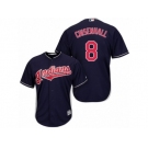 Men's Majestic Cleveland Indians #8 Lonnie Chisenhall Replica Navy Blue Alternate 1 Cool Base MLB Jersey