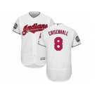 Men's Majestic Cleveland Indians #8 Lonnie Chisenhall White 2016 World Series Bound Flexbase Authentic Collection MLB Jersey