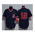 Mitchell And Ness Cleveland Indians #12 Francisco Lindor Navy Blue Throwback Stitched MLB Jersey