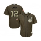 mlb jerseys cleveland indians #12 francisco lindor green salute to service