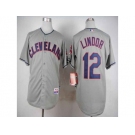 mlb jerseys cleveland indians #12 lindor grey