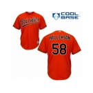 Baltimore Orioles #58 Jeremy Hellickson Replica Orange Alternate Cool Base MLB Jersey