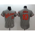 Men Baltimore Orioles #10 Adam Jones Majestic Gray Flexbase Authentic Collection Player Jersey