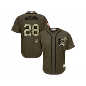 Men Baltimore Orioles #28 Colby Rasmus Green Salute to Service Stitched MLB Jersey