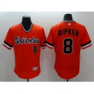 Men Baltimore Orioles #8 Cal Ripken Majestic Orange Flexbase Authentic Collection Cooperstown Player Jersey