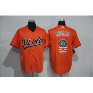 Men Baltimore Orioles #8 Cal Ripken Orange USA Flag Fashion MLB Jersey